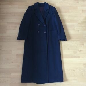 Vintage Holly's Long Navy Blue Wool Coat
